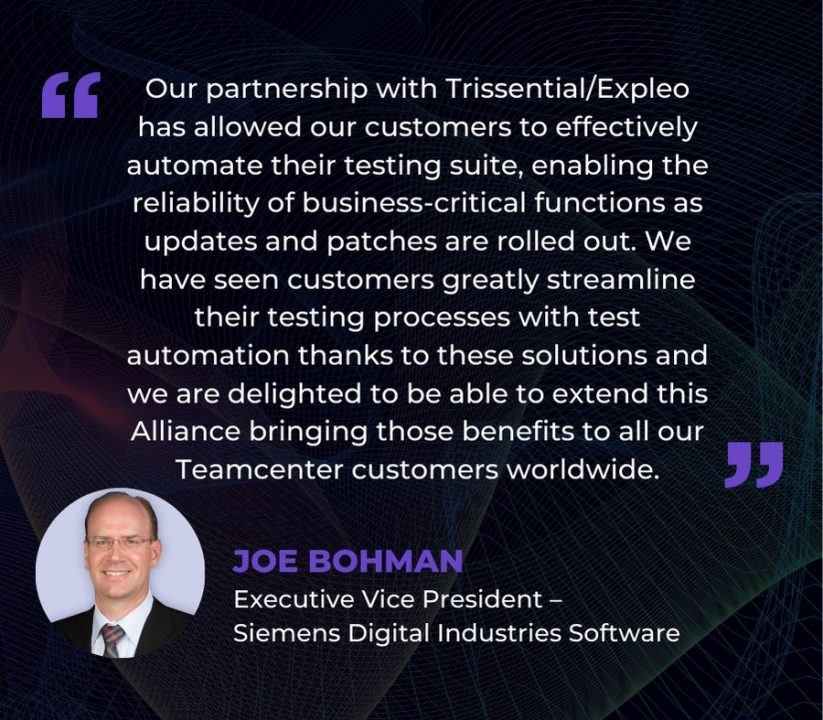 Joe Bohman, Siemens testimonial on Trissential