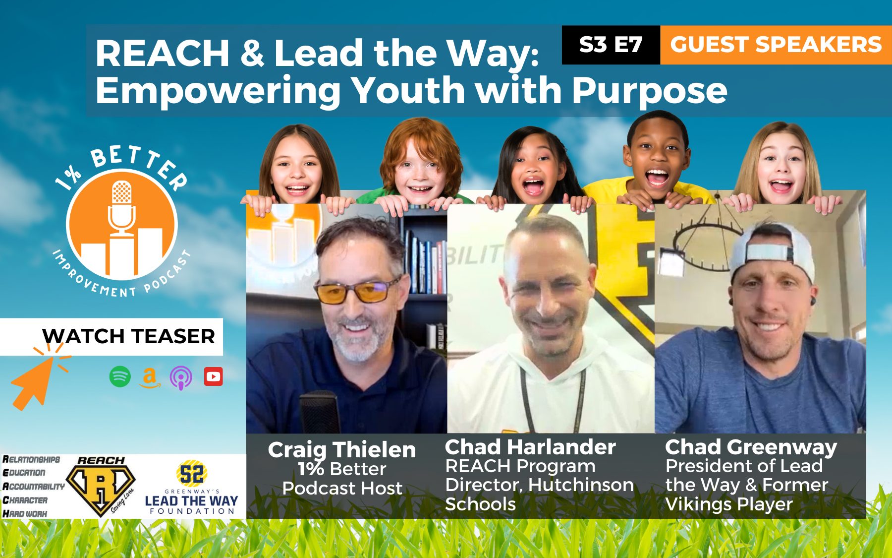 Click to watch teaser of 1% Better Podcast with guests Chad Harlander and Chad Greenway